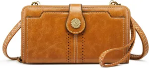 S-ZONE Vegan Leather Crossbody Bags for Women Small Cell Phone Purse RFID Blocking Clutch Purses with 2 Straps