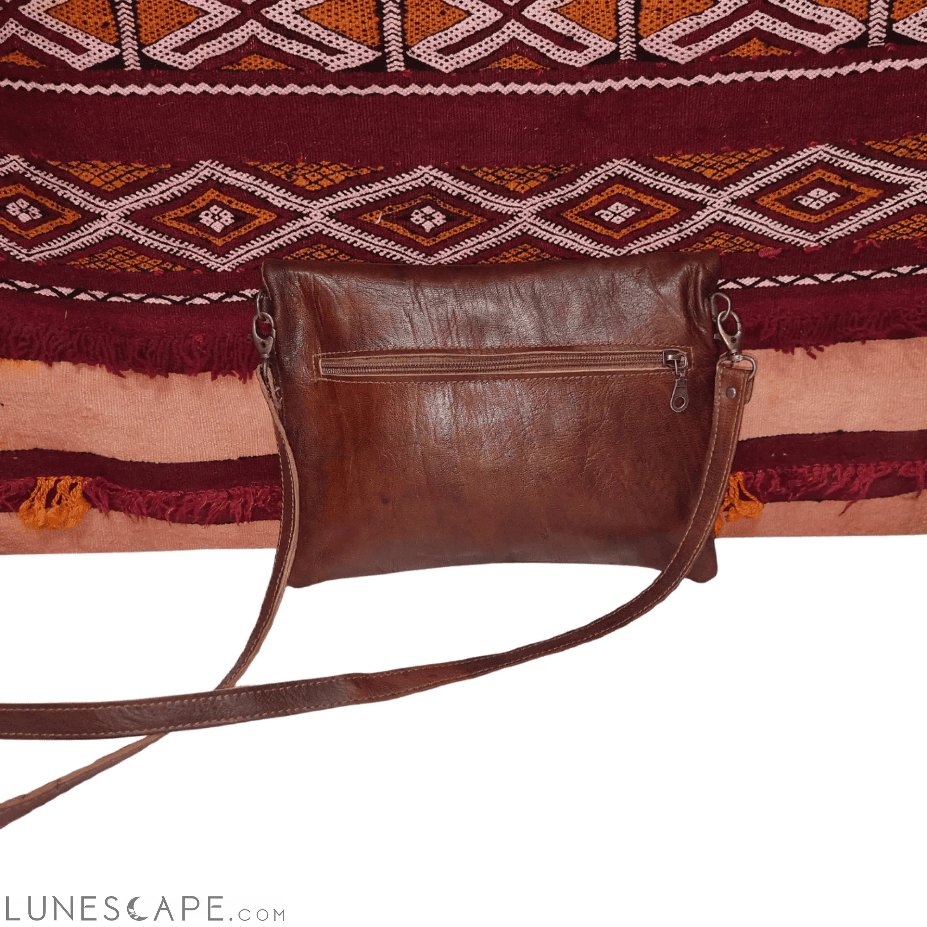 Sac Bril Handmade Leather Sequined Foldover Crossbody Bag