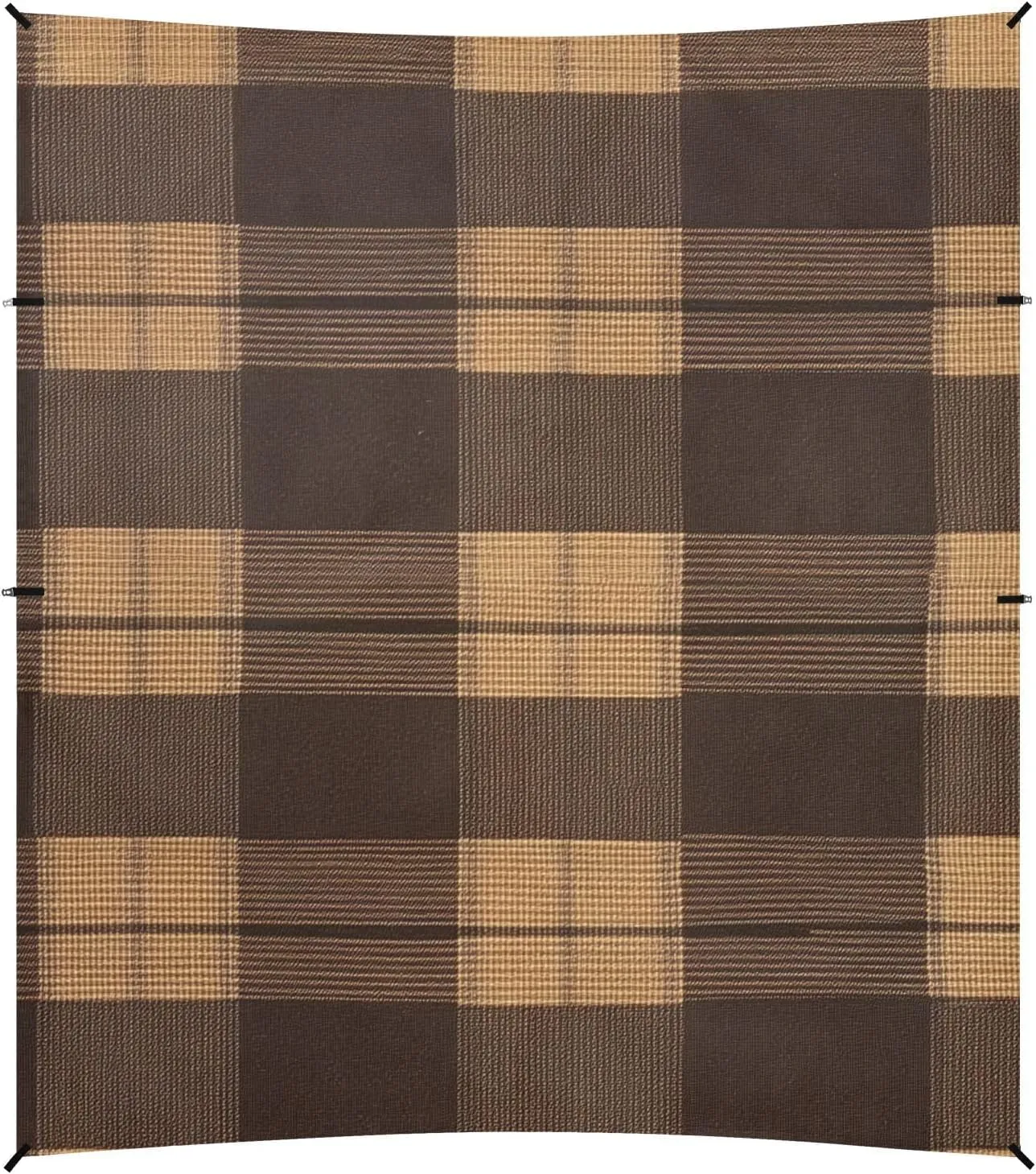 Saddlebrown Buffalo Plaid Check Tartan Scotland Beach Tent UPF50  Protection Easy Setup Large Portable Sun Shelter with Sturdy Poles, Sandbags and Shovel for Camping Trips, Fishing, Backyard