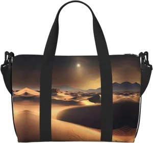 Sahara Desert Women's Hand-held Crossbody Travel Bag, Casual Handbag with Zipper, Suitable for Work, Travel, Fitness, Travel