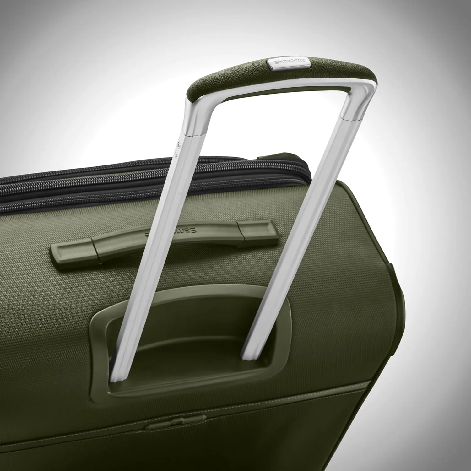 Samsonite Solyte DLX Softside Expandable Luggage with Spinner Wheels, Cedar Green, Checked-Medium 25-Inch