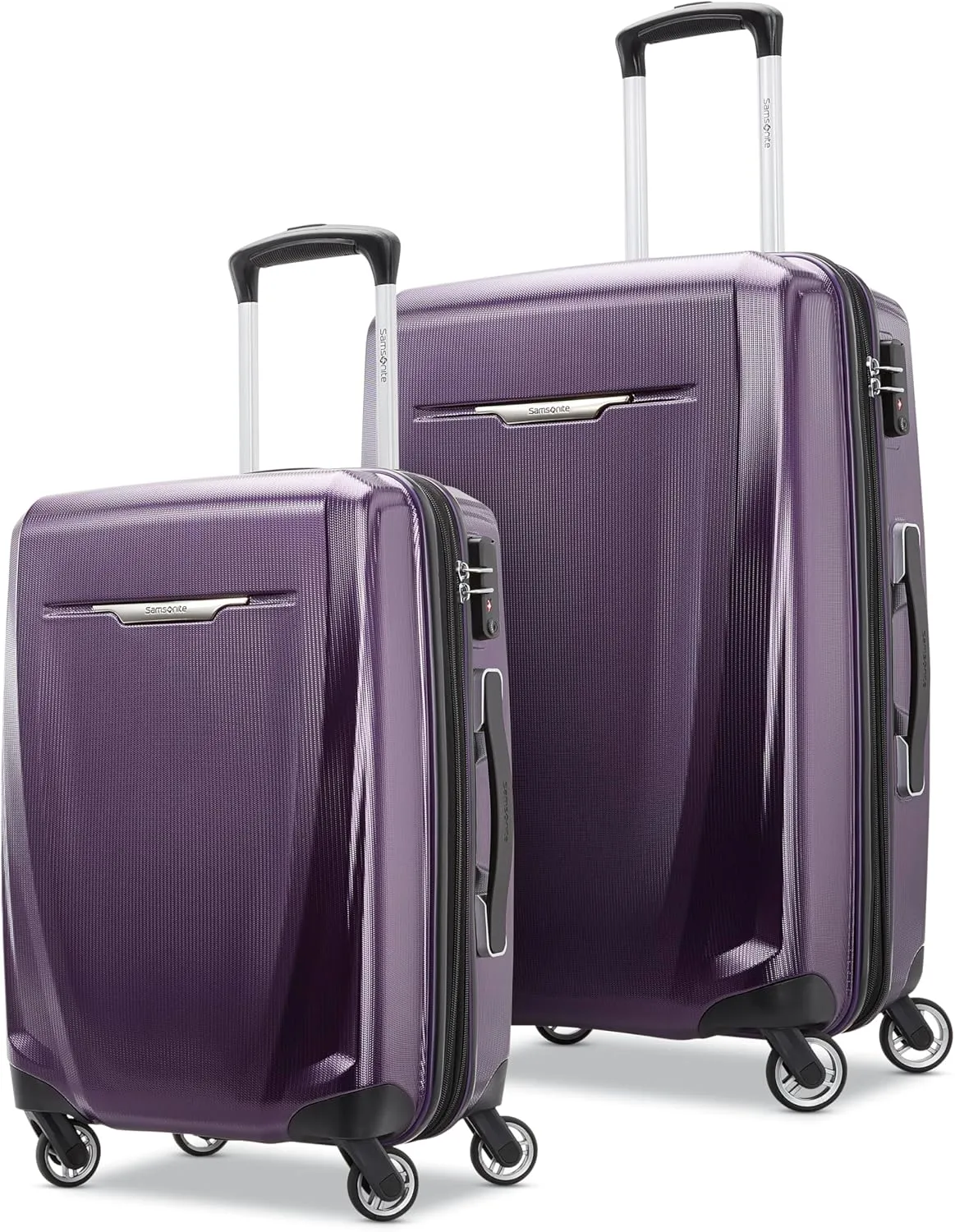 Samsonite Winfield 3 DLX Hardside Expandable Luggage with Spinners, Purple, 2-Piece Set (20/25)