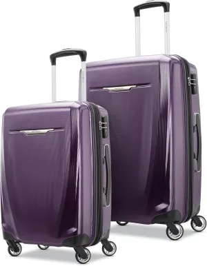 Samsonite Winfield 3 DLX Hardside Expandable Luggage with Spinners, Purple, 2-Piece Set (20/25)