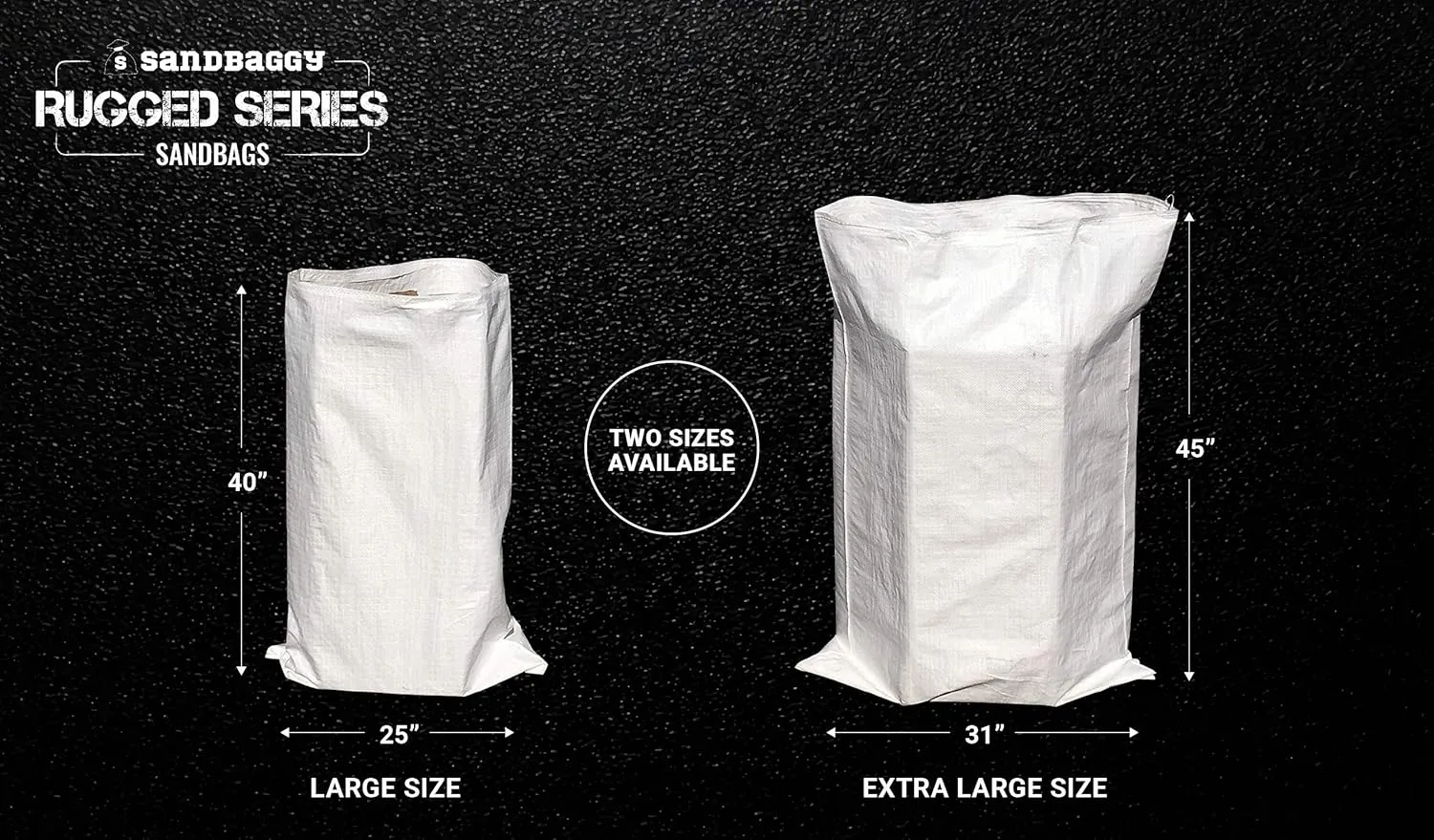 Sandbaggy Large Sandbags - Size: 25" x 40" - Thick Heavy Duty Contractor Bags, Heavy Duty Garbage Bags, Dumpster Bag, Construction Trash Bags, 6 mil (10 Bags)