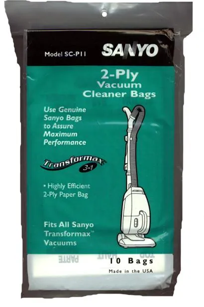 Sanyo SCP11 Transformax 2ply Vacuum Bags - 10 pack #201