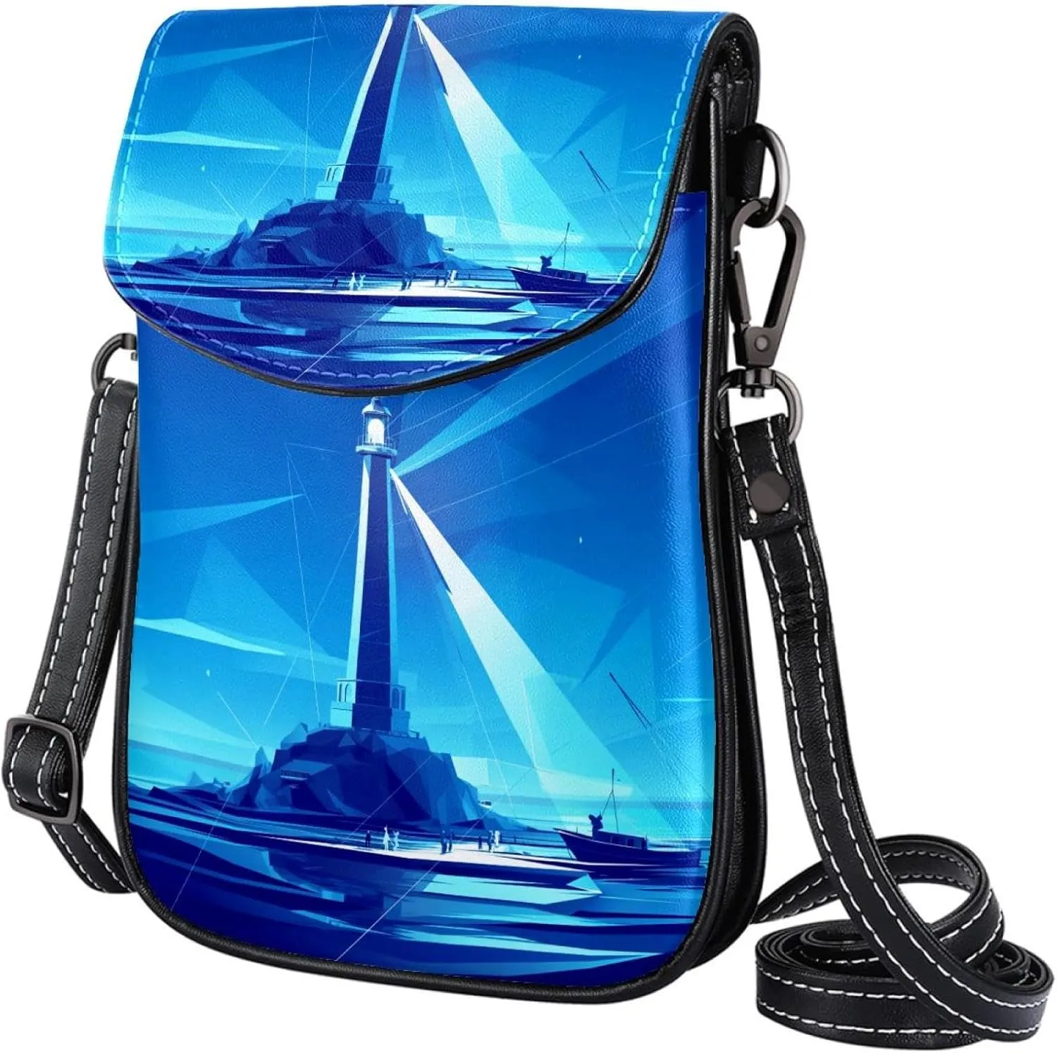Satchel Bag Lighthouse Landscape Purse Crossbody Leather Messenger Bag For Women