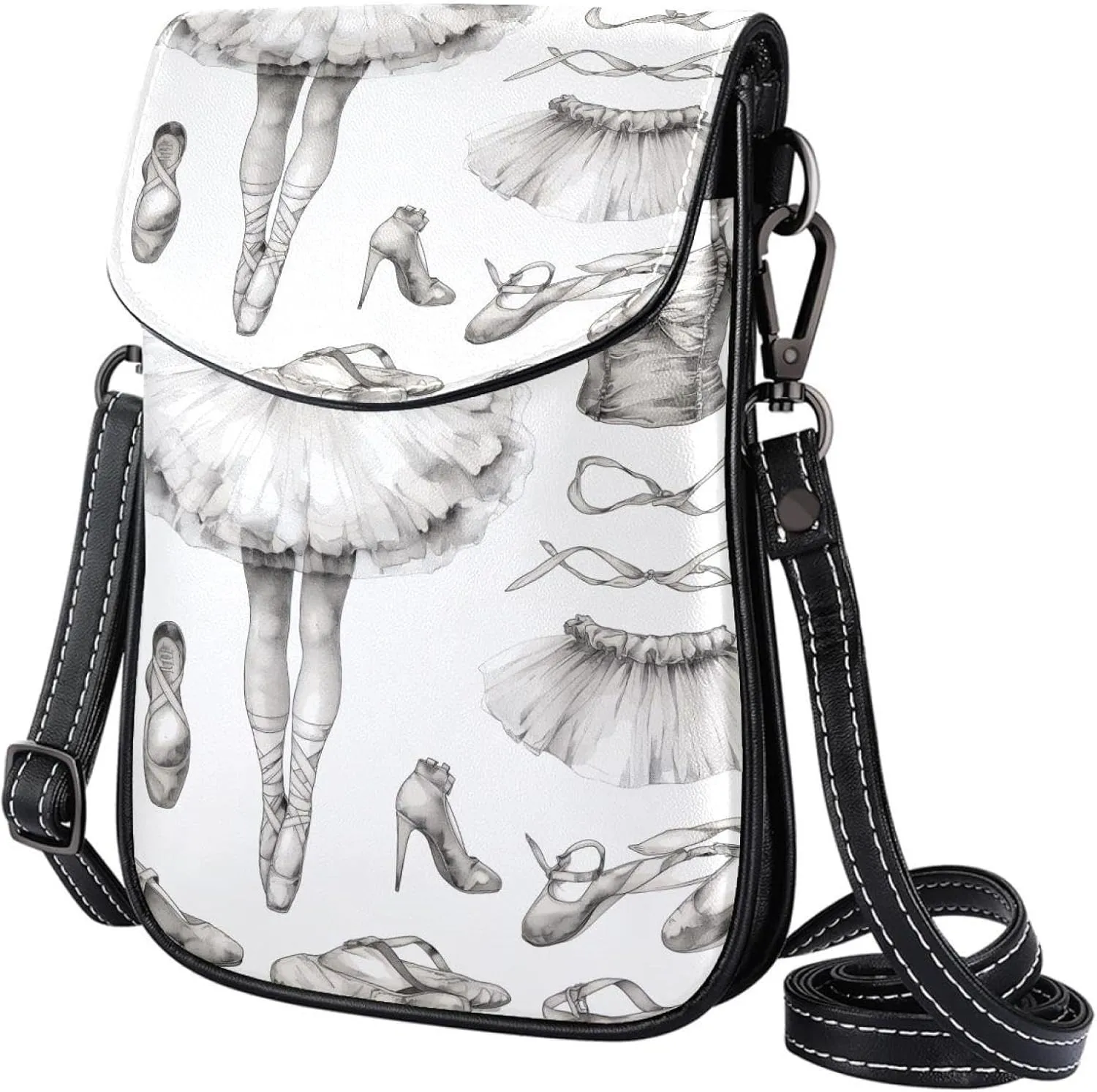 Satchel Bag Sketch Ballet Set Purse Crossbody Leather Messenger Bag For Women