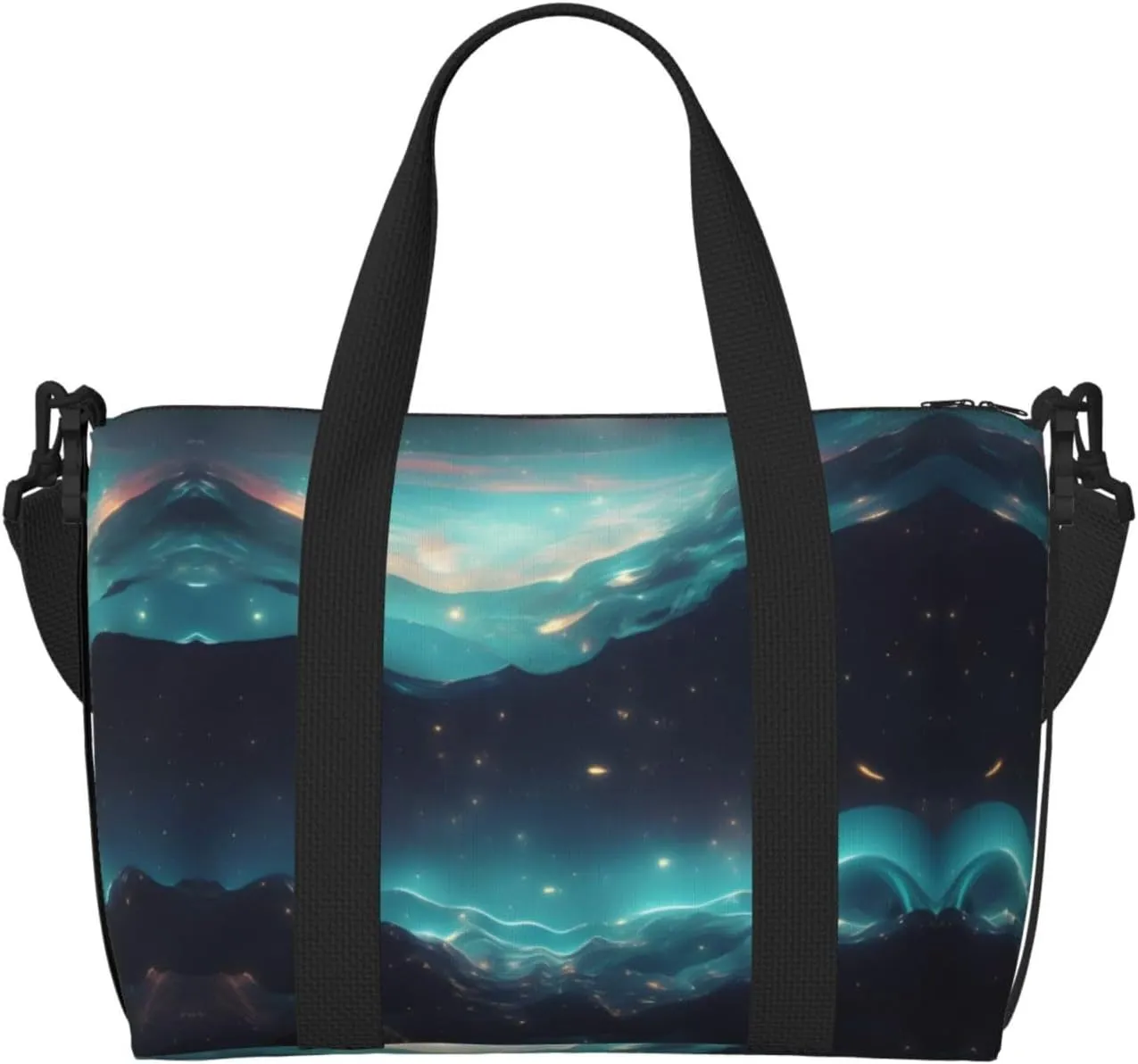 Science Fiction Stars Women's Hand-held Crossbody Travel Bag, Casual Handbag with Zipper, Suitable for Work, Travel, Fitness, Travel