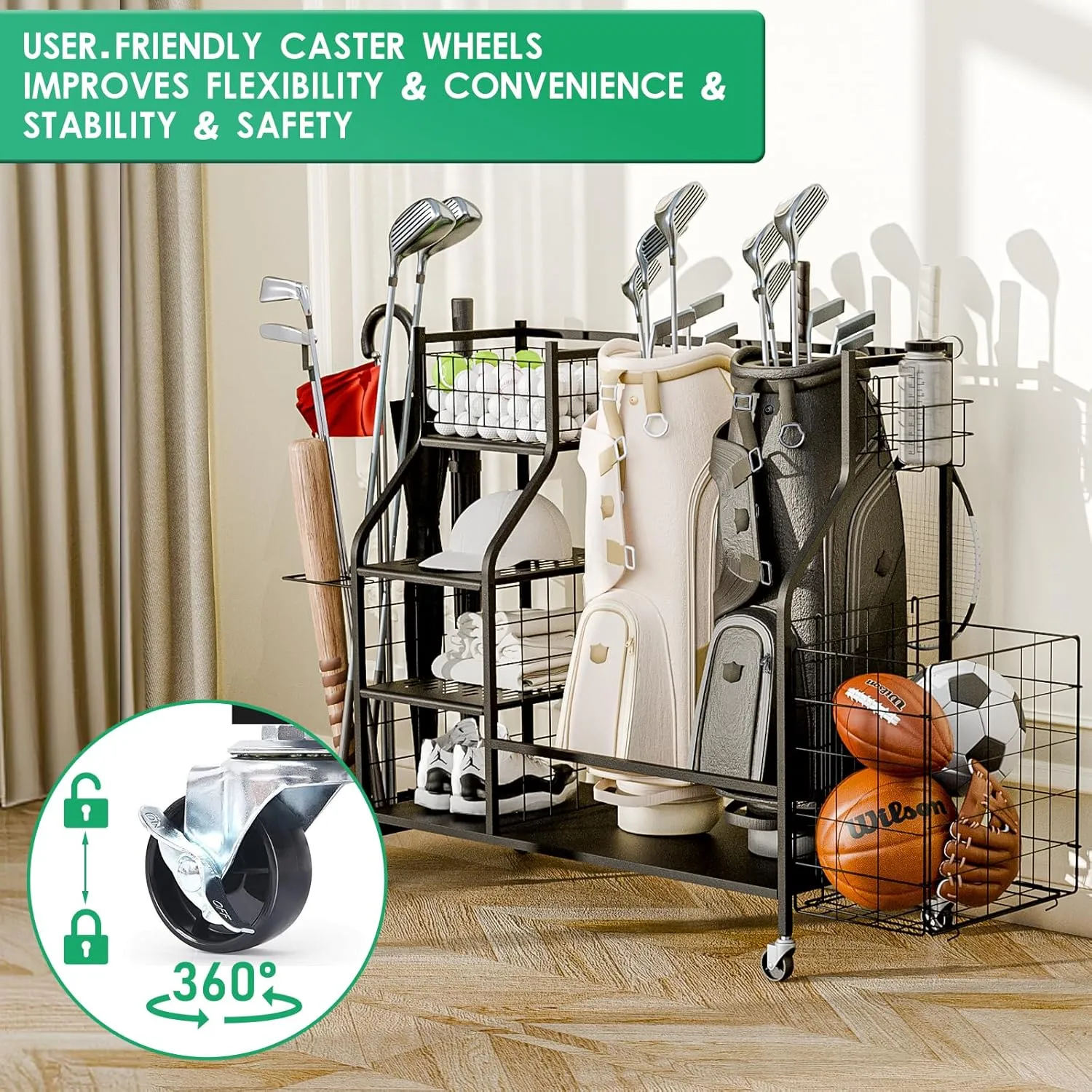 SEALAMB Golf Bag Storage Organizer