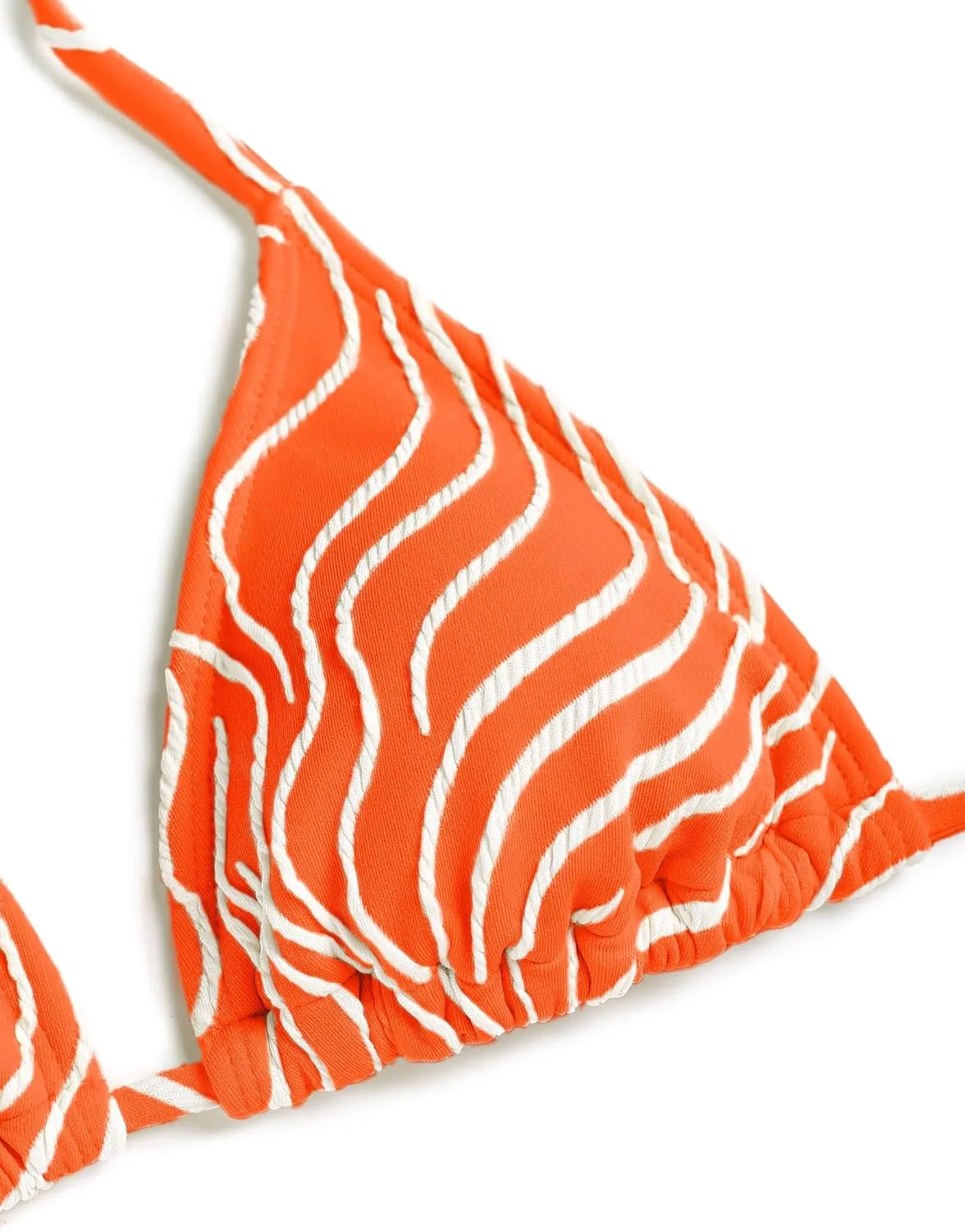 seamoly Women's Bikini Set Halter Two Piece Swimsuit Striped Tie Back High Cut Sexy Thong Bathing Suit