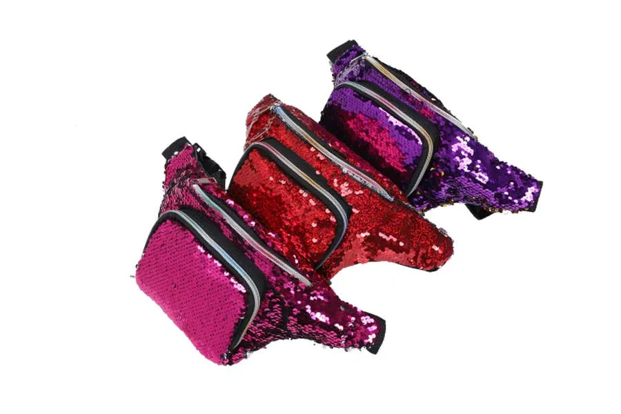 Sequined Fanny Pack - Purple