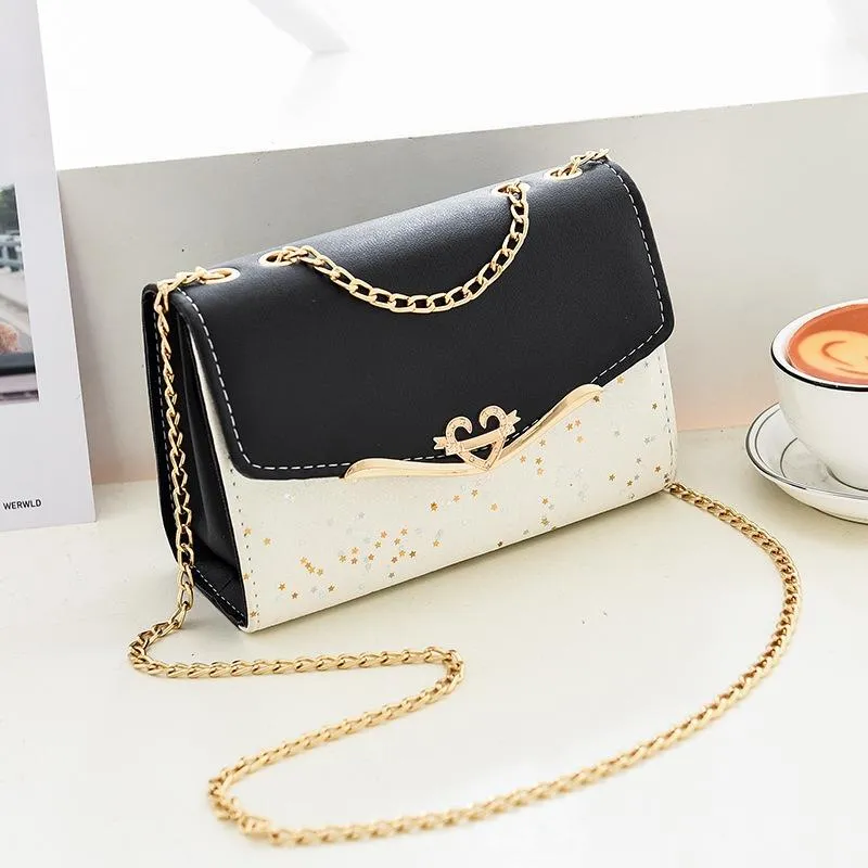 Sequined Messenger Shoulder Bag For Women Beige