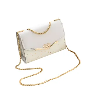 Sequined Messenger Shoulder Bag For Women Beige