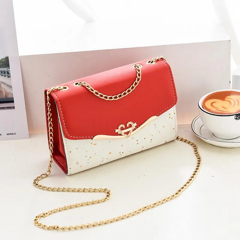 Sequined Messenger Shoulder Bag For Women Beige