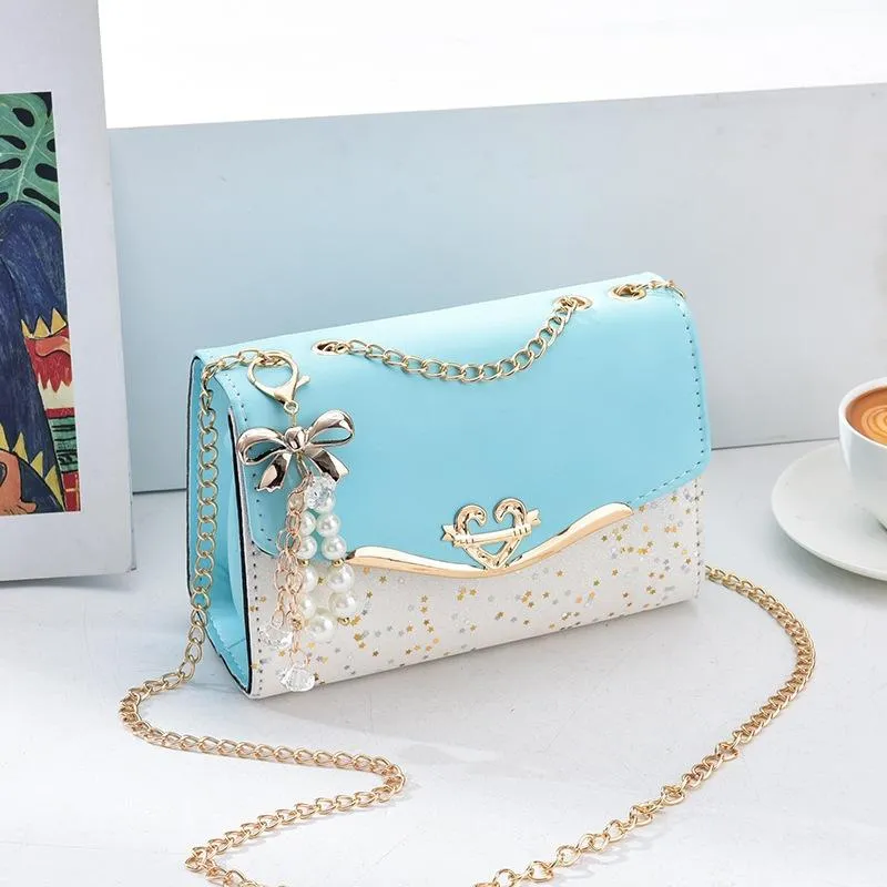 Sequined Messenger Shoulder Bag For Women Beige