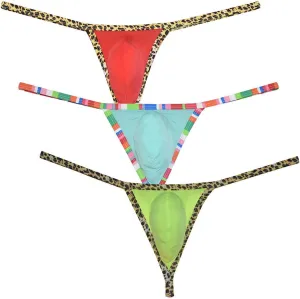 Sexy Men's Bordered Contour Pouch Thong Underwear String Micro T-Back Smooth Tangas Bikini Bottoms