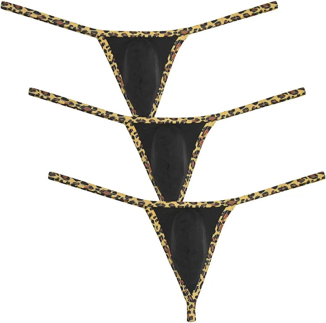 Sexy Men's Bordered Contour Pouch Thong Underwear String Micro T-Back Smooth Tangas Bikini Bottoms