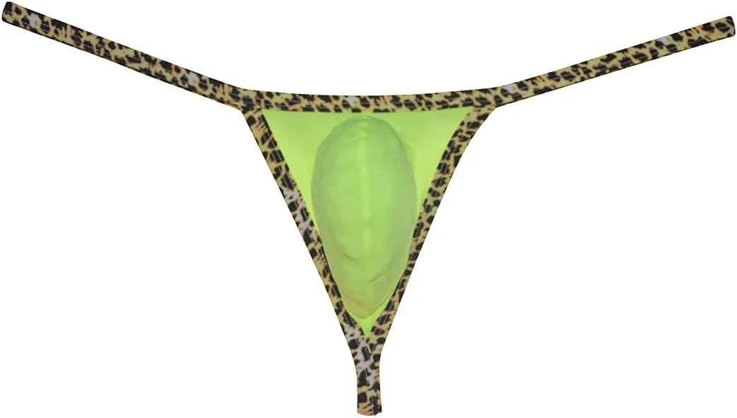 Sexy Men's Bordered Contour Pouch Thong Underwear String Micro T-Back Smooth Tangas Bikini Bottoms