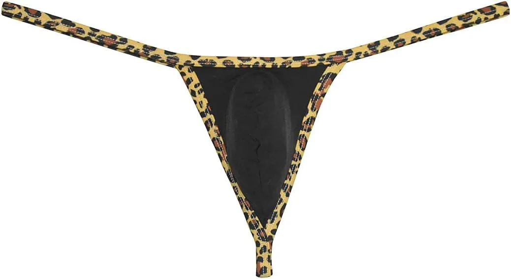 Sexy Men's Bordered Contour Pouch Thong Underwear String Micro T-Back Smooth Tangas Bikini Bottoms