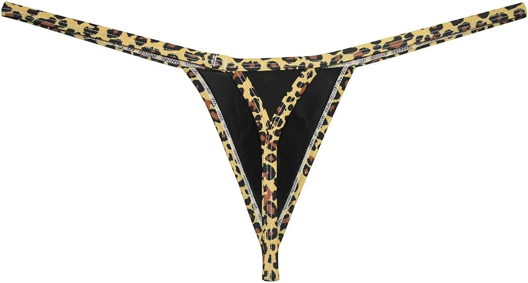 Sexy Men's Bordered Contour Pouch Thong Underwear String Micro T-Back Smooth Tangas Bikini Bottoms