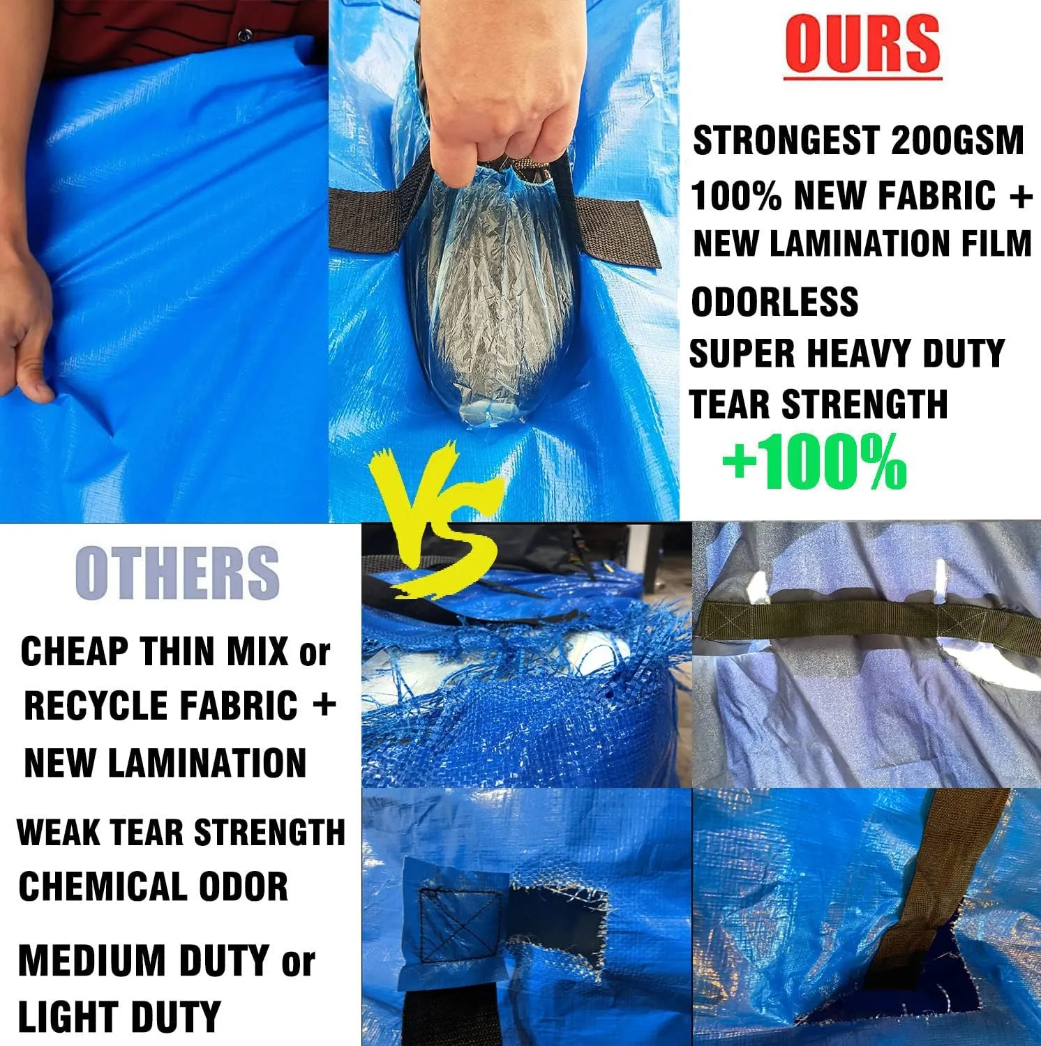 SGPAC Heavy Duty Mattress Bags for Moving and Storage,Extra Thick Twin XL Mattress Storage bag,Mattress Cover for Moving with Reinforced Handles and Zipper,Made of New Material,Pack of 2