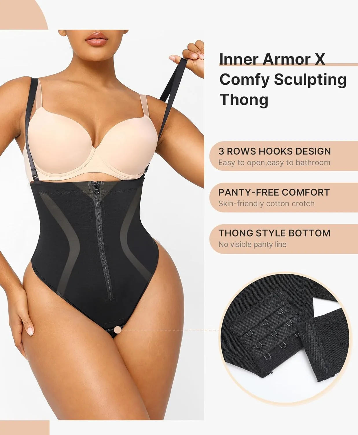 SHAPELLX Shapewear Tummy Control Womens High Waist Body Shaper Thong Butt Lifting Shapewear Bodysuit Colombianas
