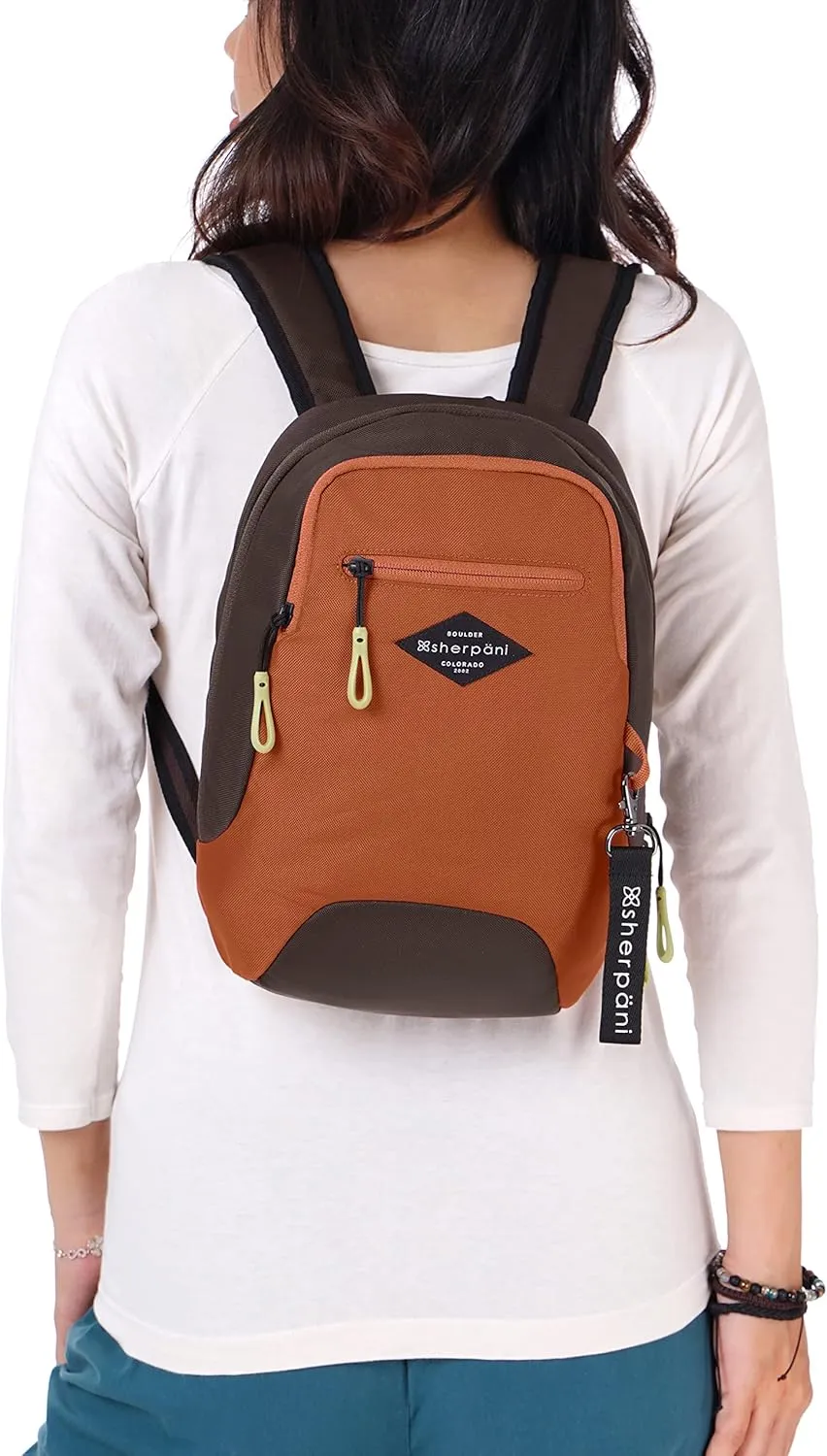 Sherpani Vespa, Mini Backpack for Women, Backpack Purse for Women, Travel Bag, RFID Protection, Fits 10 Inch Tablet (Clay)