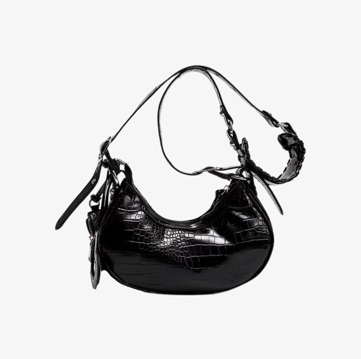 Shoulder Bag for Women Leather Hobo Bag Adjustable Strap Y2K Purse for Women Crossbody Bags Small Punk Purse