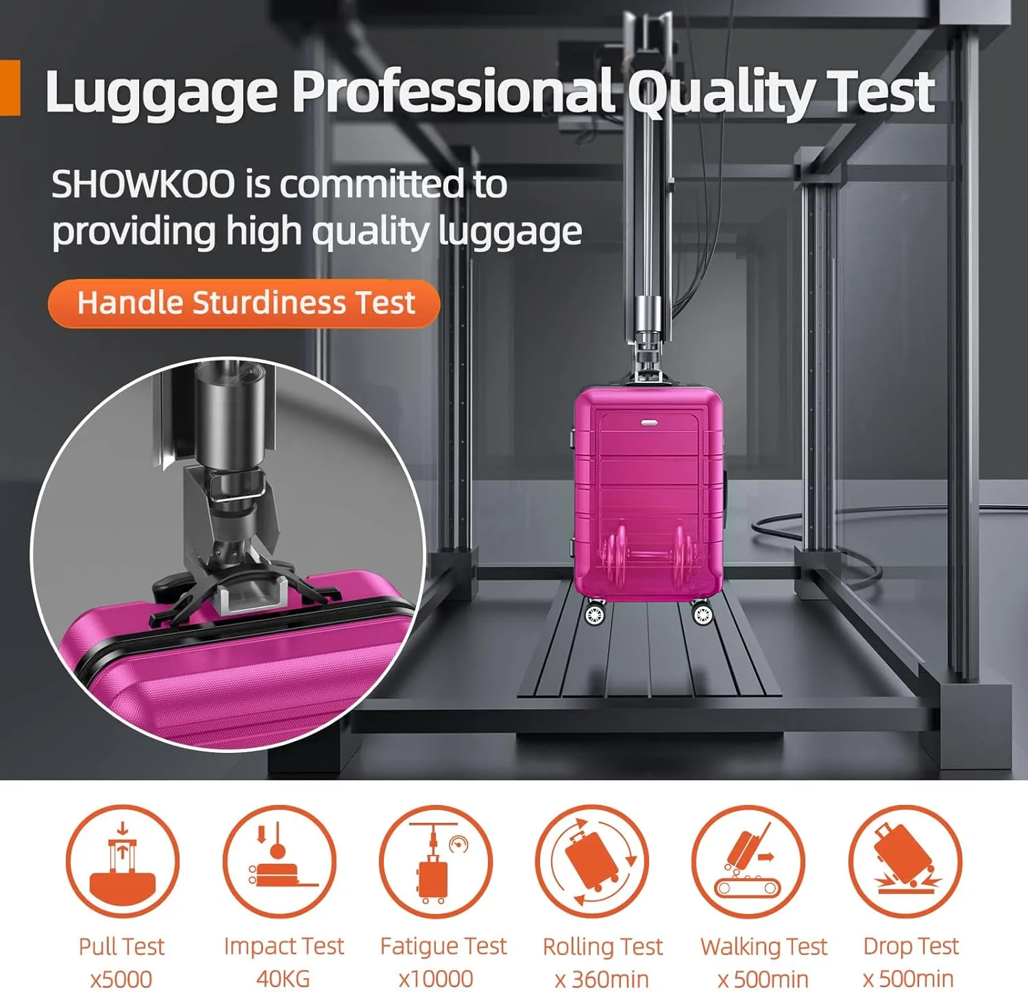 SHOWKOO Luggage Sets Expandable PC ABS Durable Suitcase Sets Double Wheels TSA Lock Megenta 3pcs