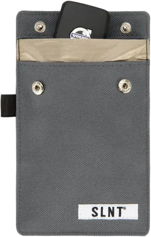 Silent Pocket Faraday Cage Key Fob Holder, Charcoal Grey, 4.3" x 3.5" x 0.5"