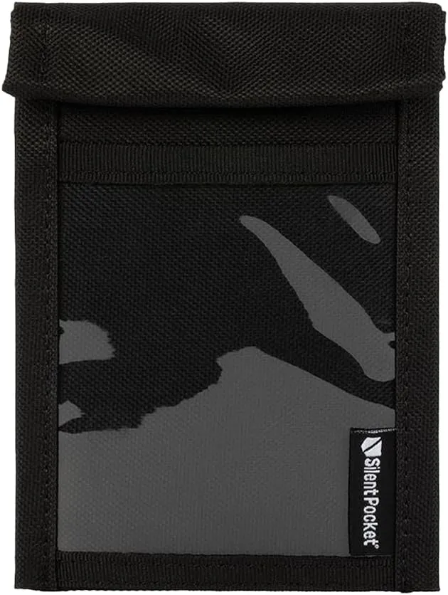 Silent Pocket SLNT Quick Access Key Fob Faraday Bag Weatherproof Signal Blocking Nylon, Device Shielding for Key Fobs, Smart Watches, AirPods - Travel, Privacy & Anti-Hacking (Black, Small)