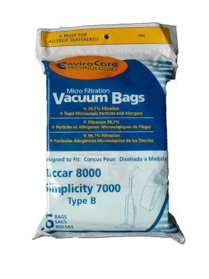 Simplicity Type "B" 7000 Bags- 12 pack