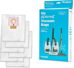 Simplicity Vacuums Replacement Vacuum Cleaner Bags for Scout and Scout Plus, Replacement Bags Made with HEPA Filter Media for Vacuum Cleaner Canister, SSH-6