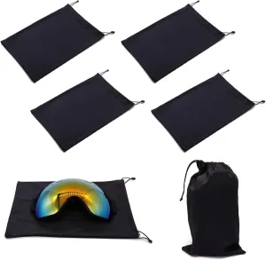 Ski Goggle Bag, Protection Bags for Snow Goggles Ski Mask, Soft Micro-Fiber Protective Storage Case Sleeve, 4PCS