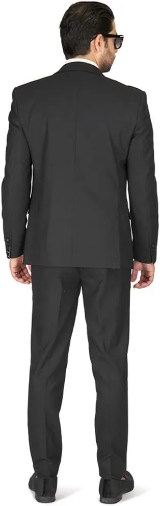 Slim Fit Men Suit Micro Textured Weave 2 Button Notch Collar AZAR 11812