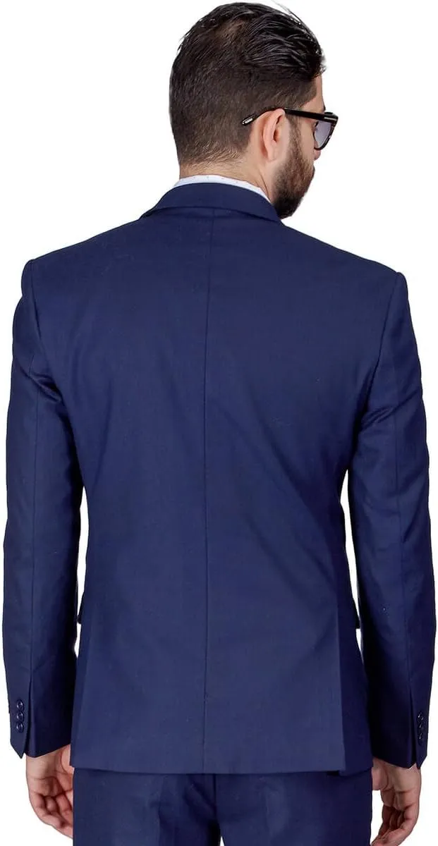 Slim Fit Men Suit Micro Textured Weave 2 Button Notch Collar AZAR 11812