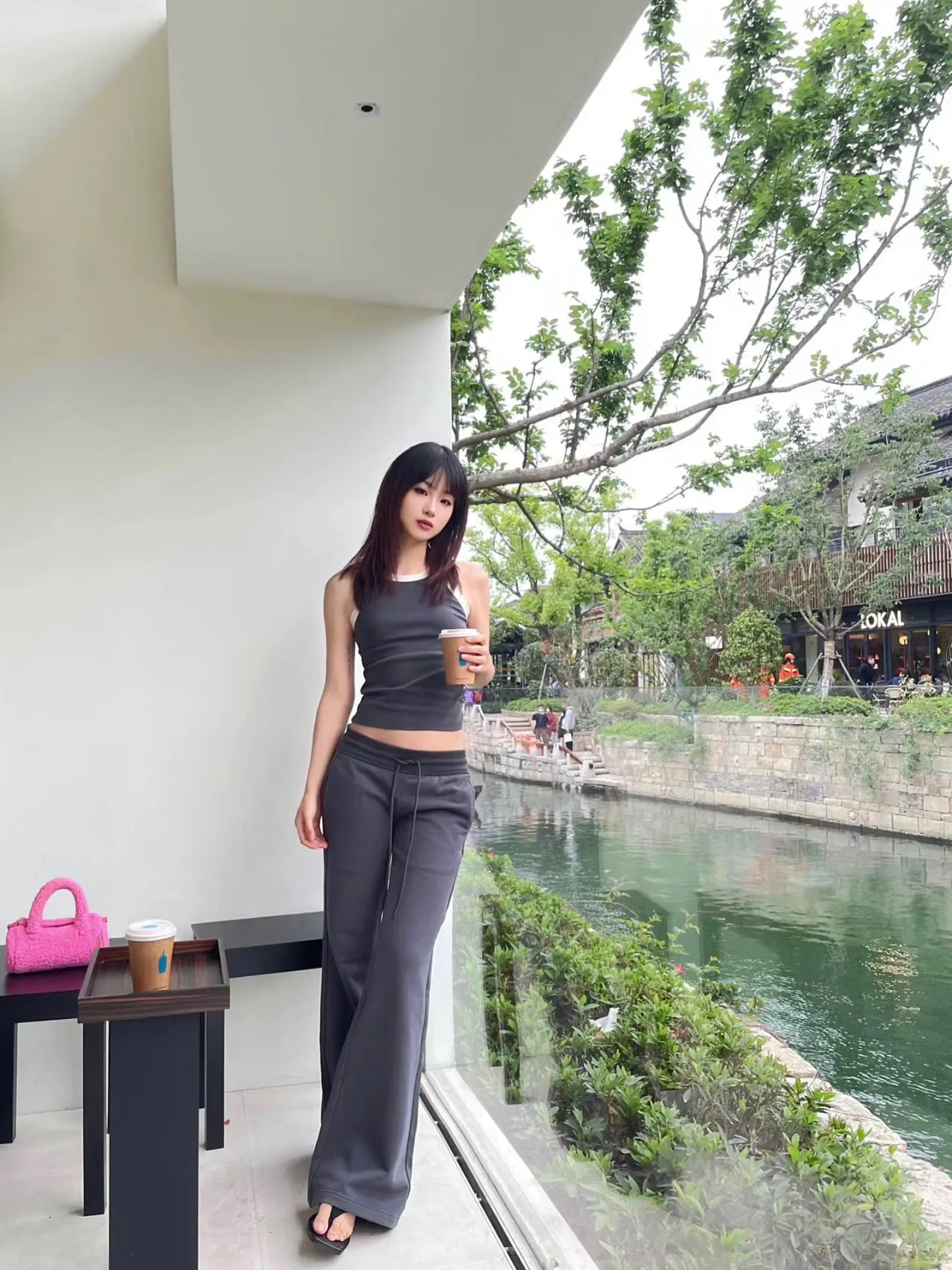 Slim Waist drawstring sporty pants