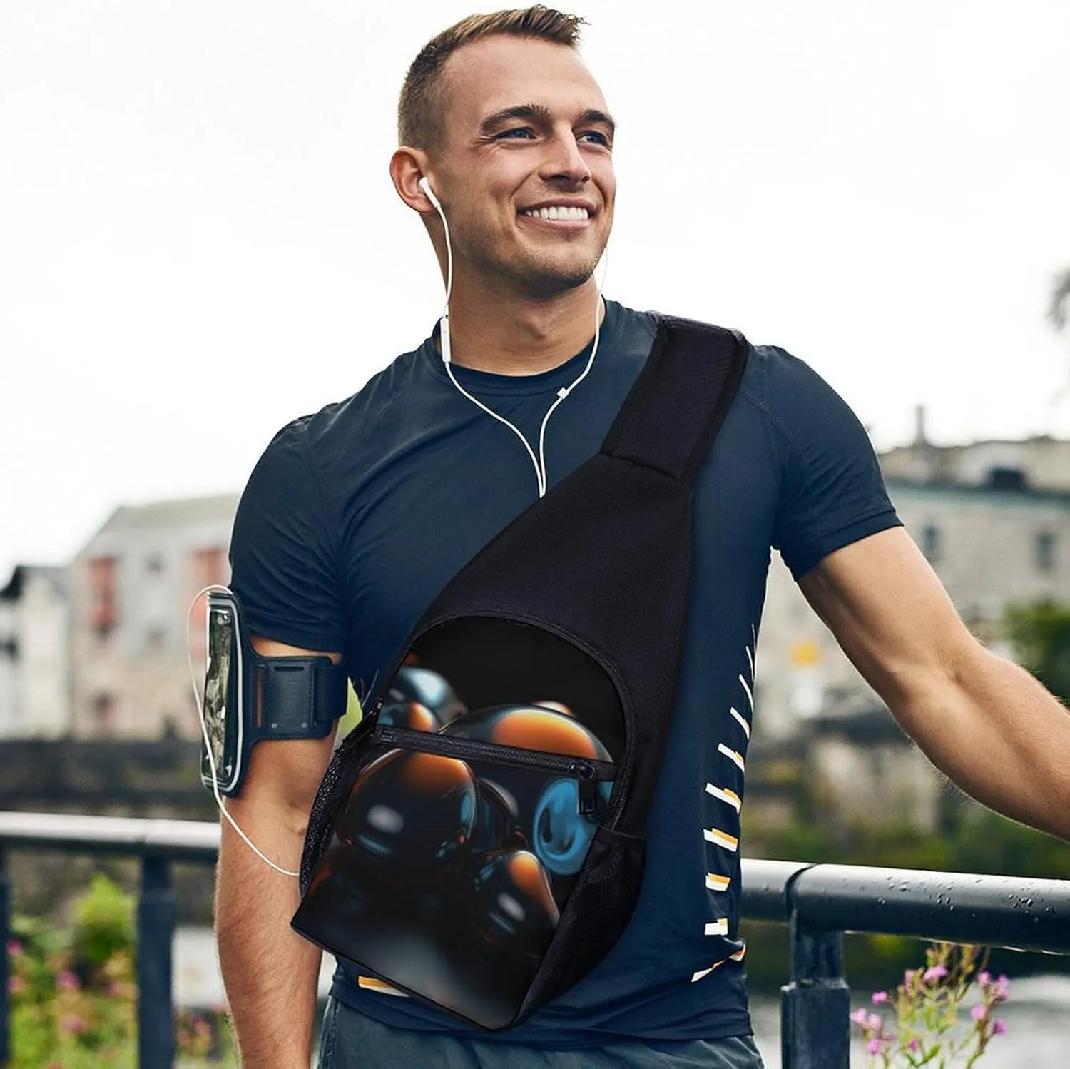 Sling Bag for Women Men Crossbody Bag Chest Bag Lustrous Stone Sling Backpack Fanny Packs Travel Hiking Daypack