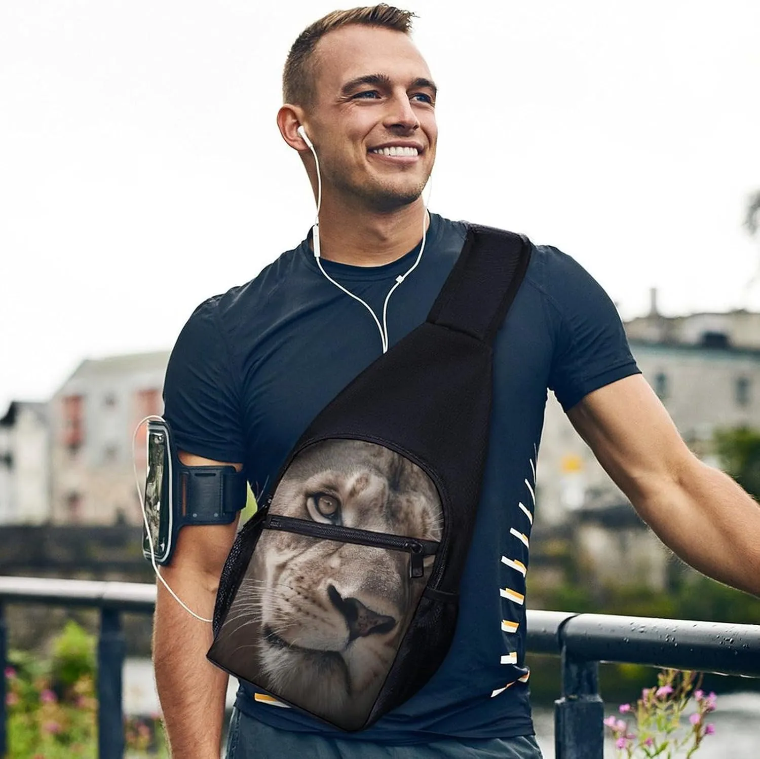 Sling Bag for Women Men Crossbody Bag Chest Bag Lustrous Stone Sling Backpack Fanny Packs Travel Hiking Daypack
