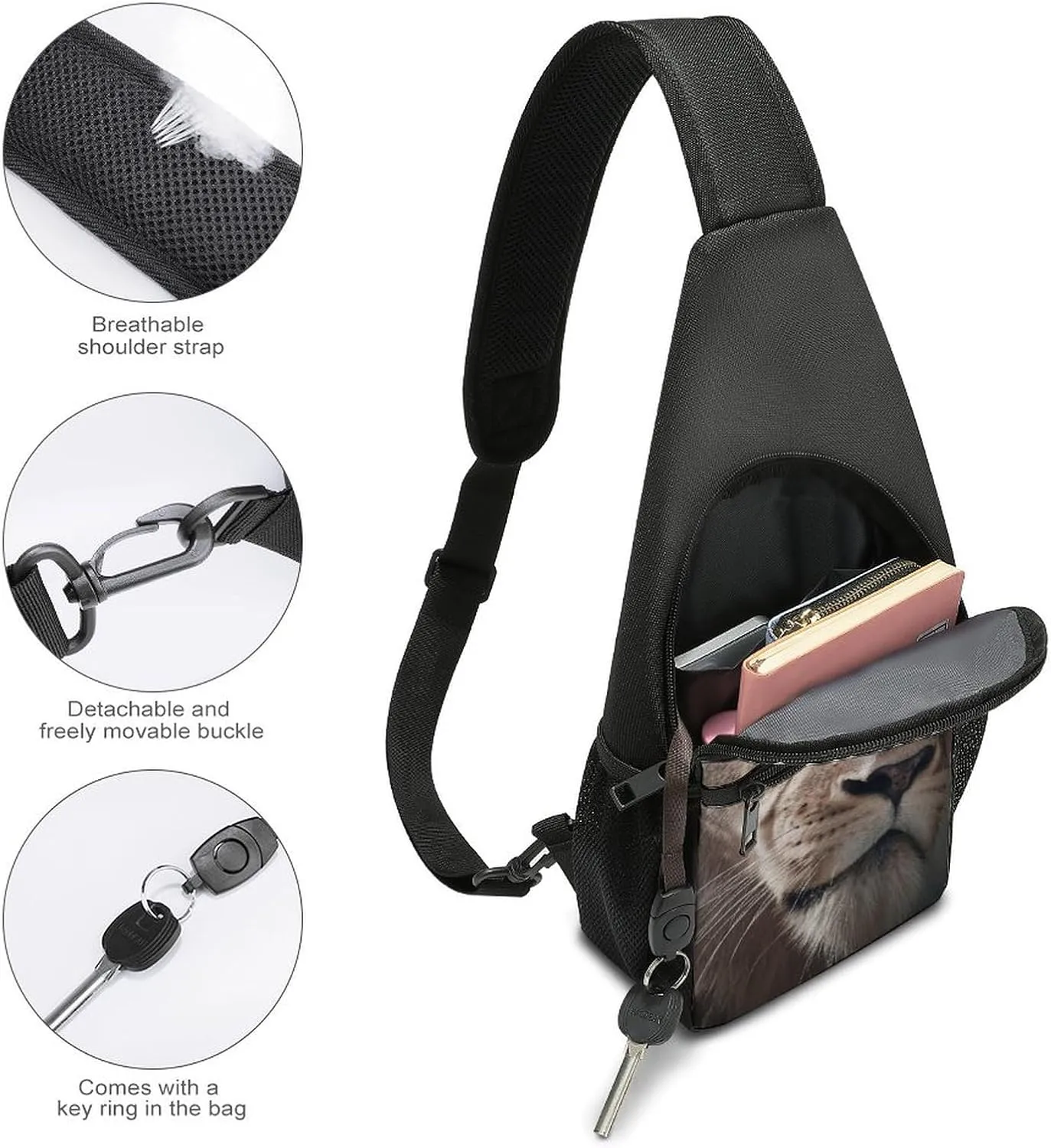 Sling Bag for Women Men Crossbody Bag Chest Bag Lustrous Stone Sling Backpack Fanny Packs Travel Hiking Daypack