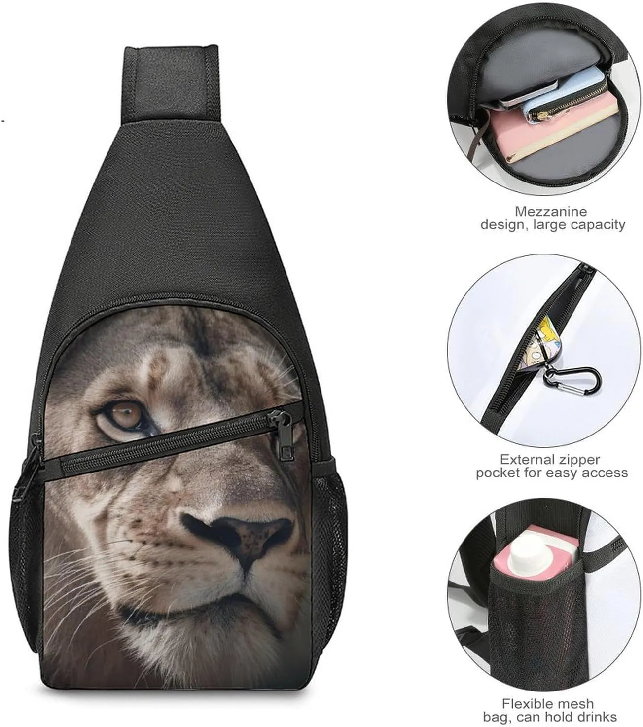 Sling Bag for Women Men Crossbody Bag Chest Bag Lustrous Stone Sling Backpack Fanny Packs Travel Hiking Daypack