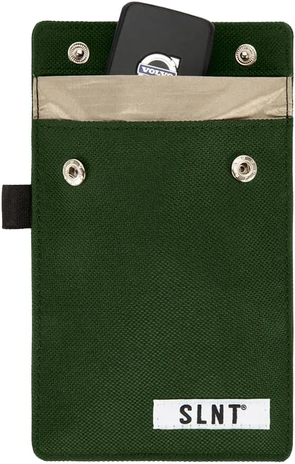 SLNT Signal Blocking Faraday Key Fob Case with Silent Pocket - Car Anti Theft Device Shields Against All Signal Types, Includes RFID Blocking & Durable Faraday Bag, Fits Most Keyfobs (Olive, X-Small)