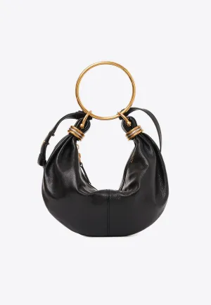 Small Bracelet Grained Leather Hobo Bag