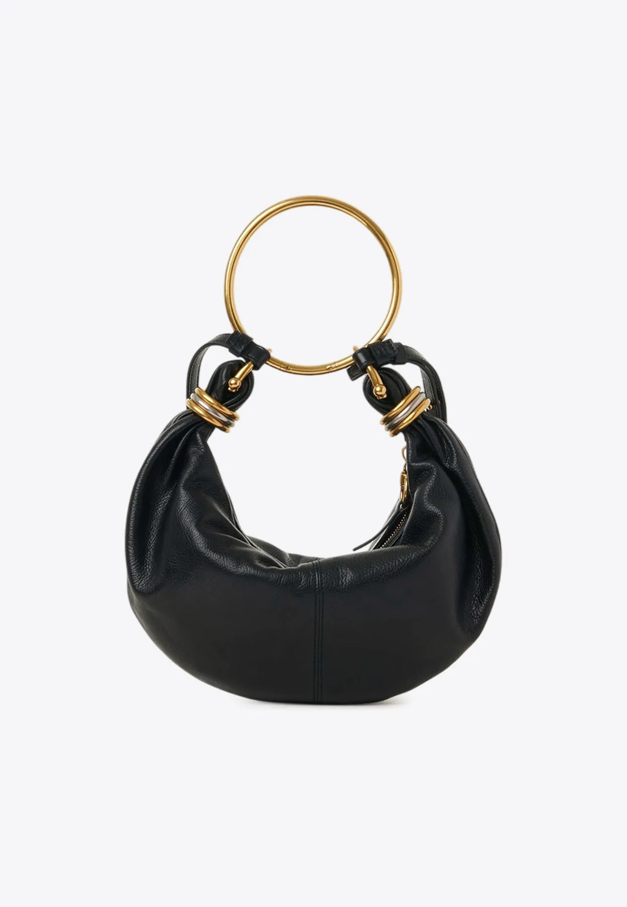 Small Bracelet Grained Leather Hobo Bag