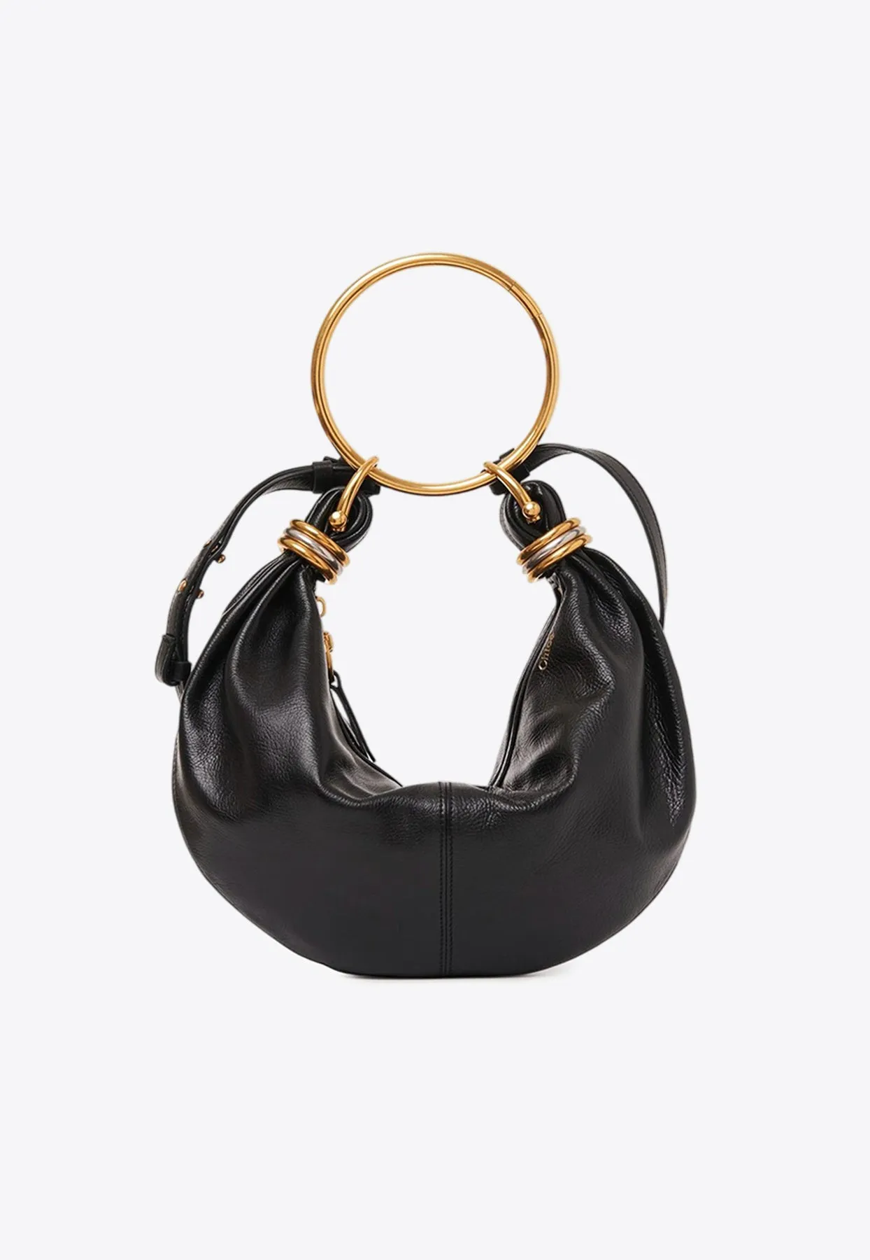 Small Bracelet Grained Leather Hobo Bag