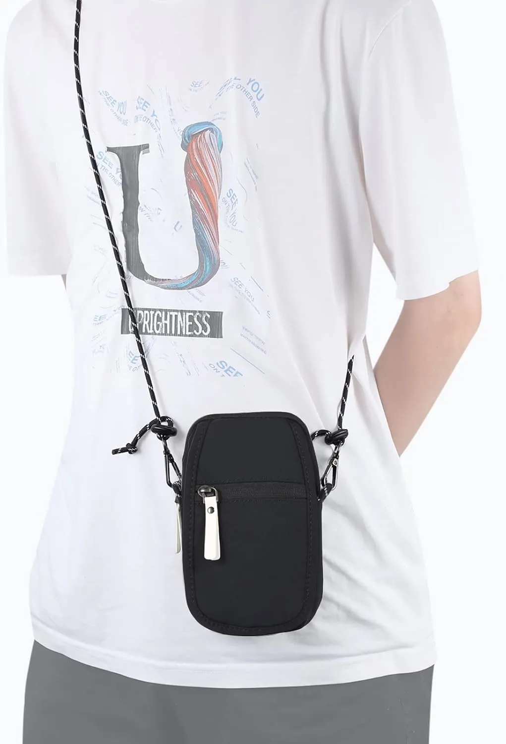 Small Crossbody Bag Compatible with Men,Women Phone Purse Mini Messenger Bag Shoulder Bag Carry Bag(Black)