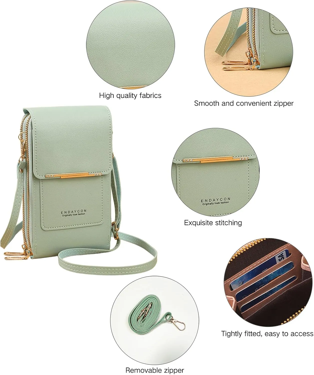 Small Crossbody Cell Phone Bag for Women, Mini Shoulder Purse with Credit Card Slots