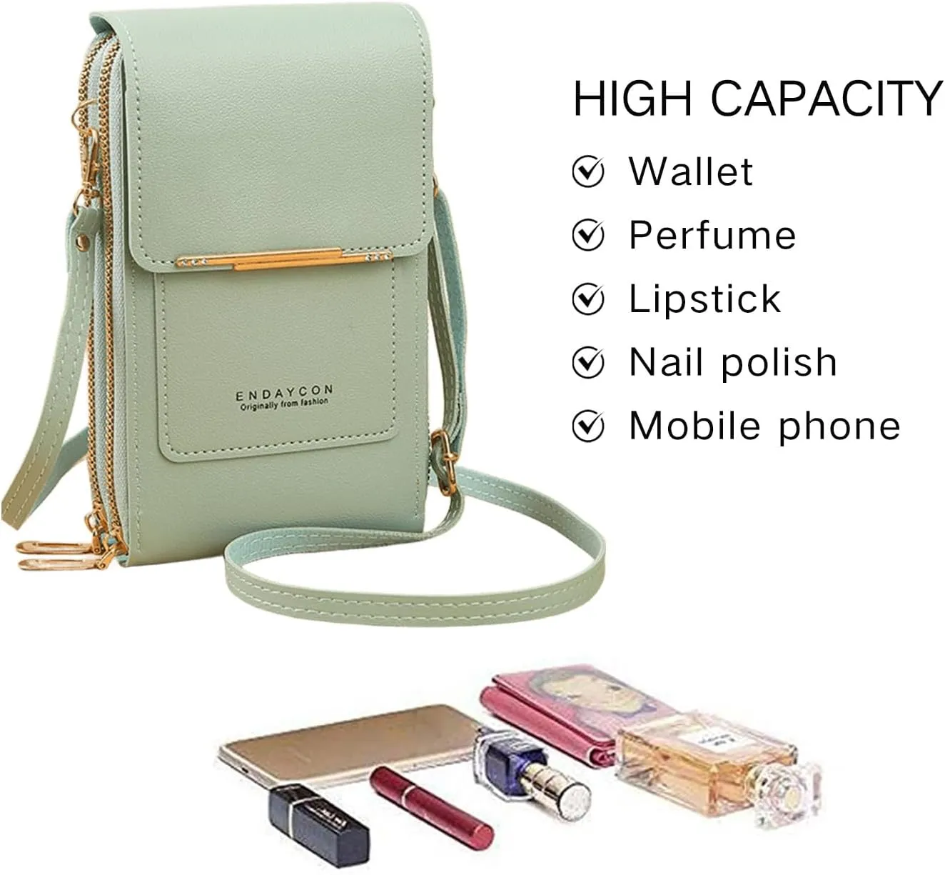 Small Crossbody Cell Phone Bag for Women, Mini Shoulder Purse with Credit Card Slots