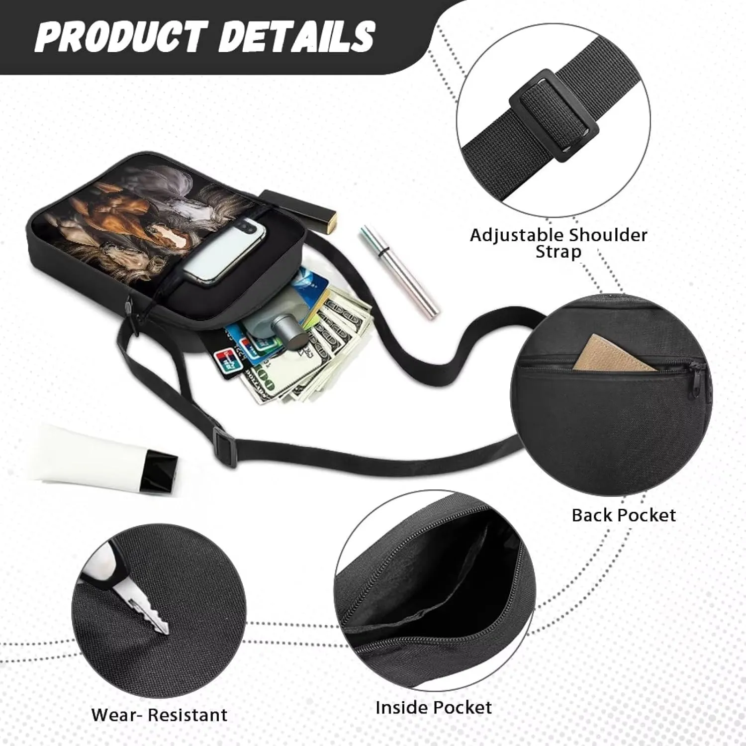 Small Messenger Bag for Women Crossbody Shoulder Satchel Travel Cross Body Purse Cellphone Wallet