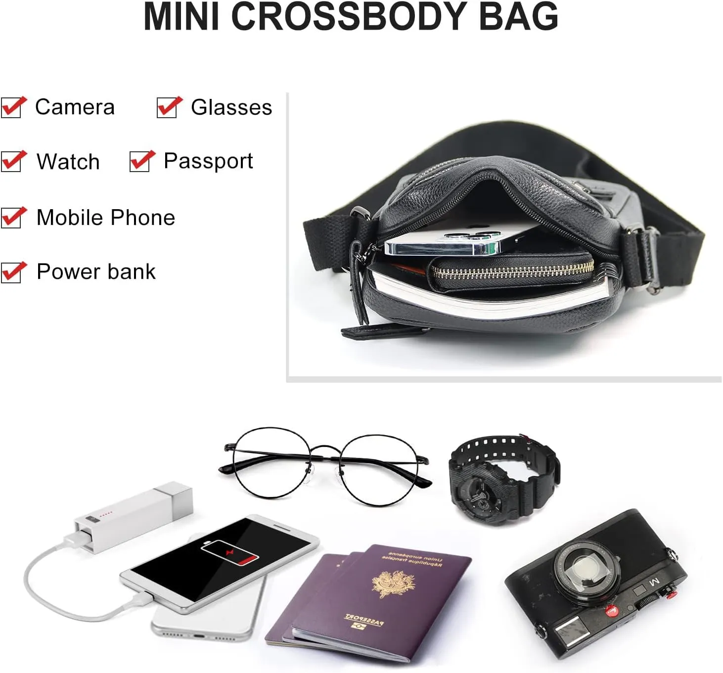 Small/Medium Crossbody bag for men shoulder bag mens purse satchel leather messenger bag gift man